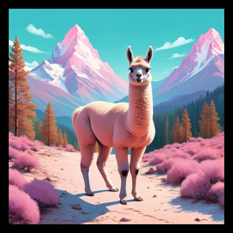 Llama in the mountains