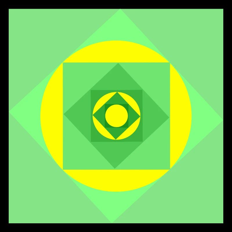 Colour play patterns in green and yellow