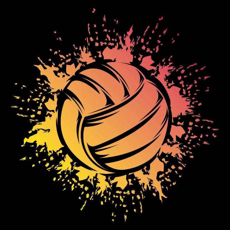 Volleyball Ball Explosion Volleyball Player Logo Icon