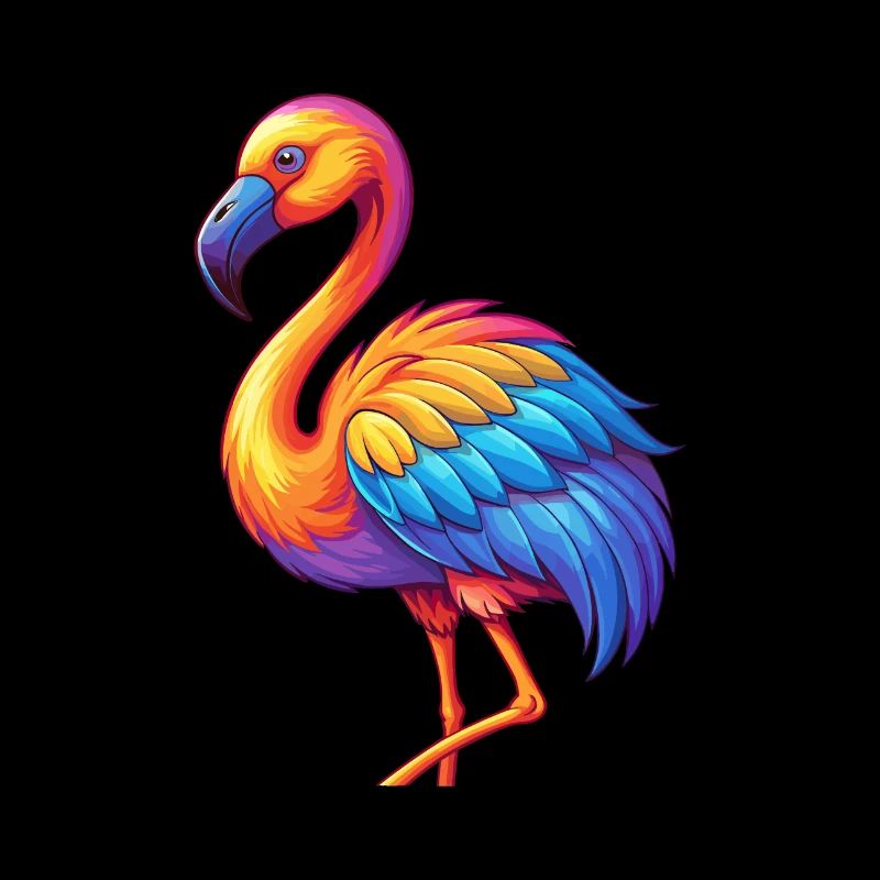 Flamingo Bunte Kawaii Cartoon Figur Vogel