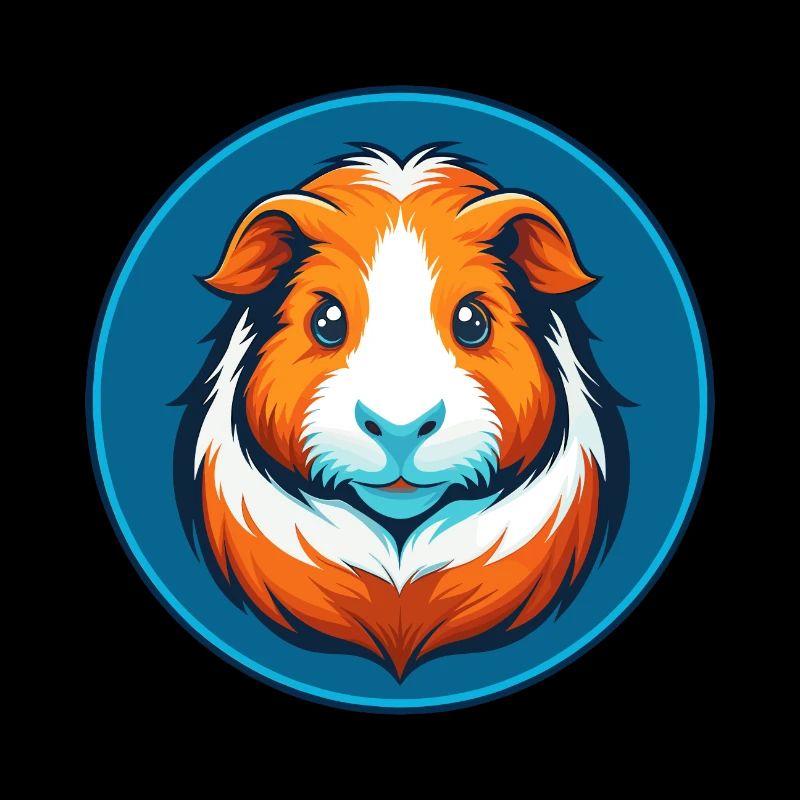 cochon d’Inde mignon Kawaii dessin animé animal animal logo