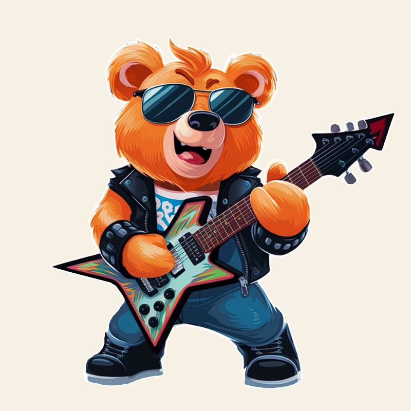 Heavy Metal Teddy Bear Guitariste