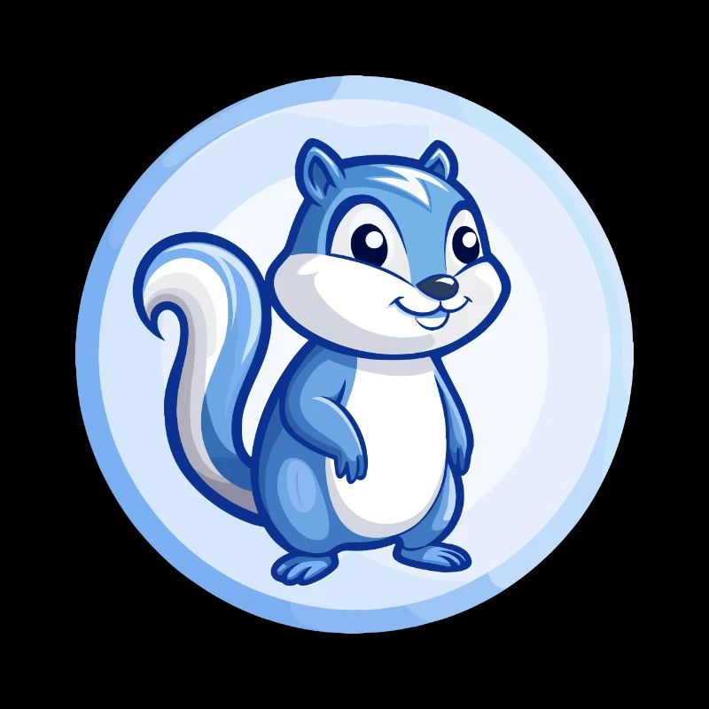 Chipmunk Blue Kawaii Cartoon Character Clipart Pet