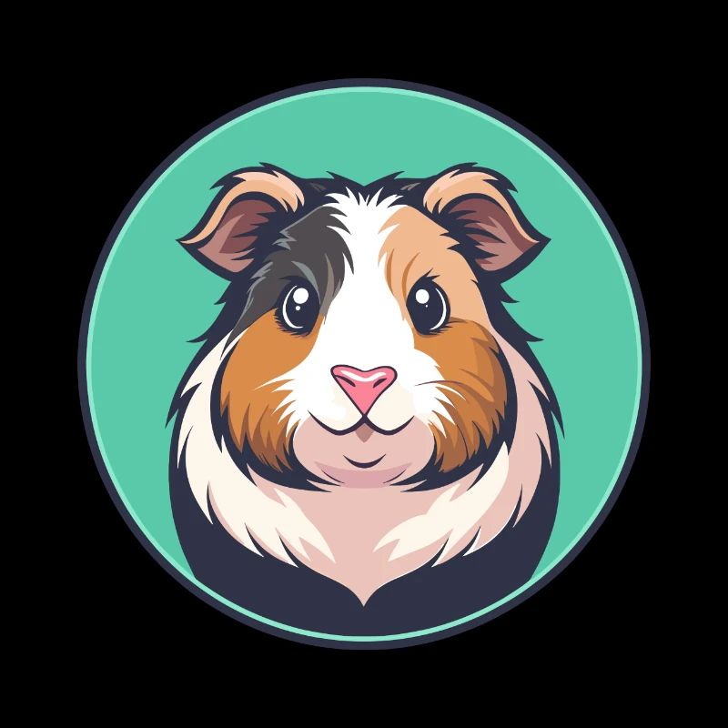 cochon d’Inde Kawaii dessin animé personnage visage d’animal