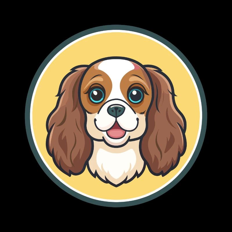 Dessin animé de la race de chien Cavalier King Charles Spaniel