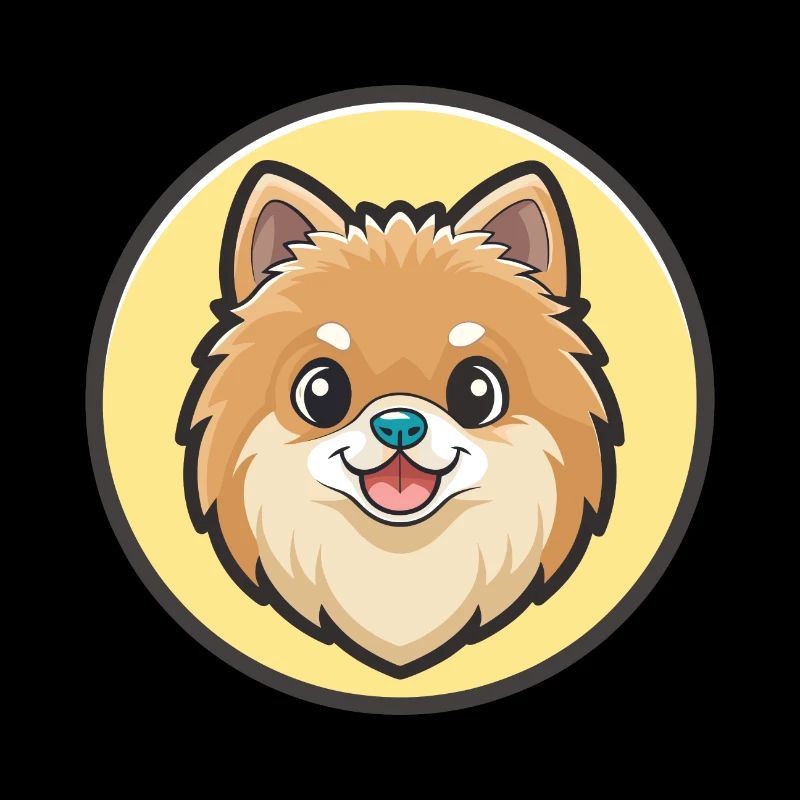 Pommersche Deutsche Spitz Hunderasse Karikatur Kawaii