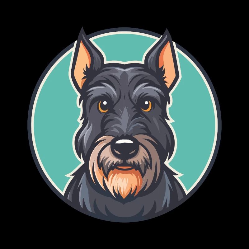 Kerry Blue Terrier Hunderasse Karikatur Kawaii