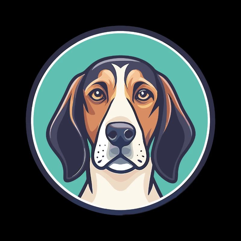 Dessin animé kawaii de race de chien Treeing Walker Coonhound