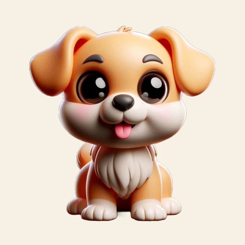 Chiot mignon de style dessin animé