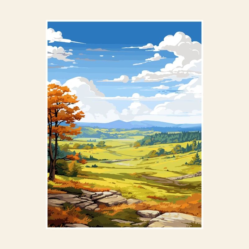 Affiche de voyage Clwydian Range et Dee Valley Aonb