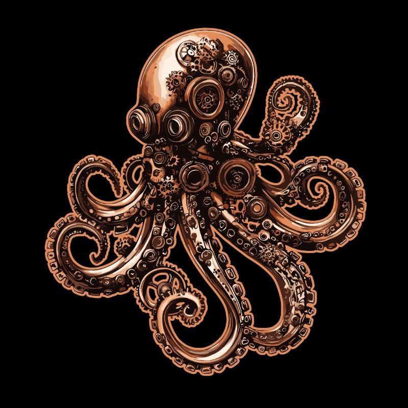 Steampunk Pieuvre Calmar Vintage