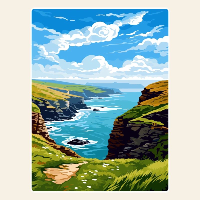 Boscastle Cornouailles Angleterre Affiche de voyage souvenir