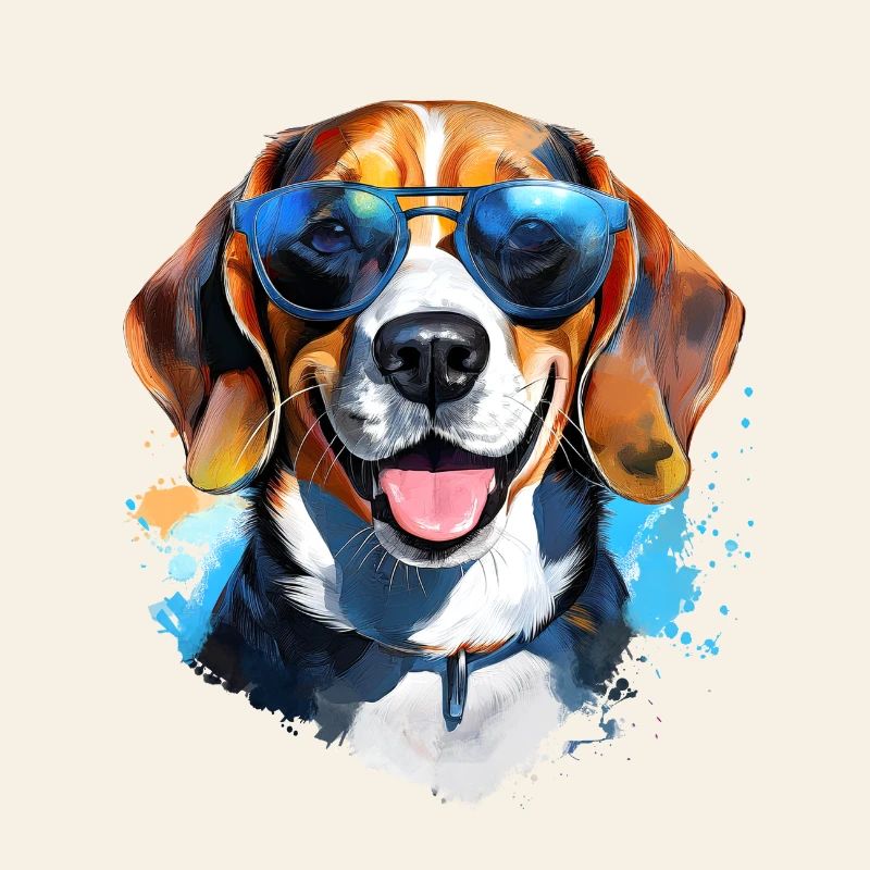 Beagle with sunglasses