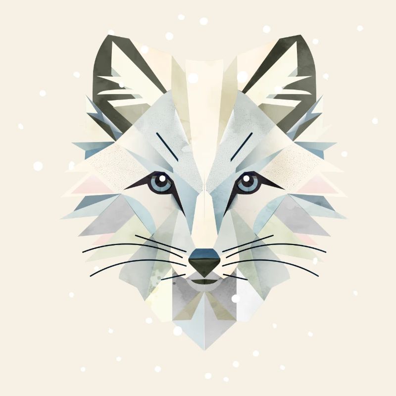 Zauberhaftes Polarfuchs-in geometrischer Eleganz