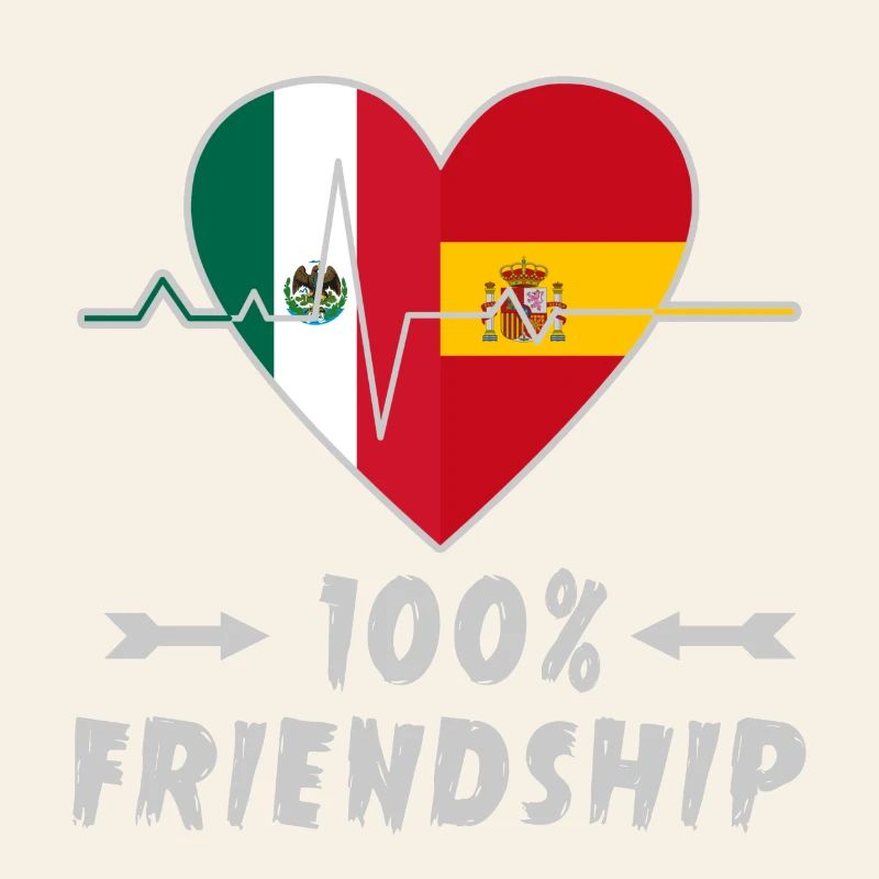 Mexiko und Spanien 100% Freundschaft