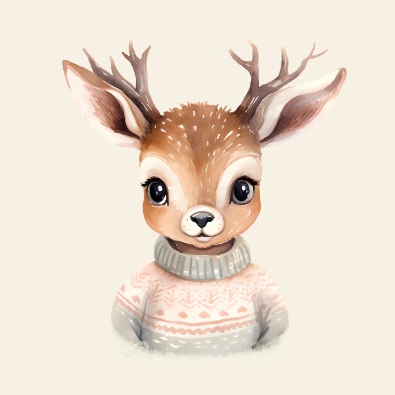 Kuscheliges Reh im Winterpullover