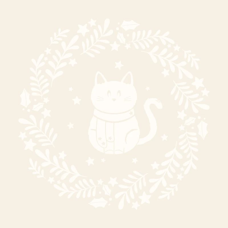 Couronne de Noël avec chat mignon