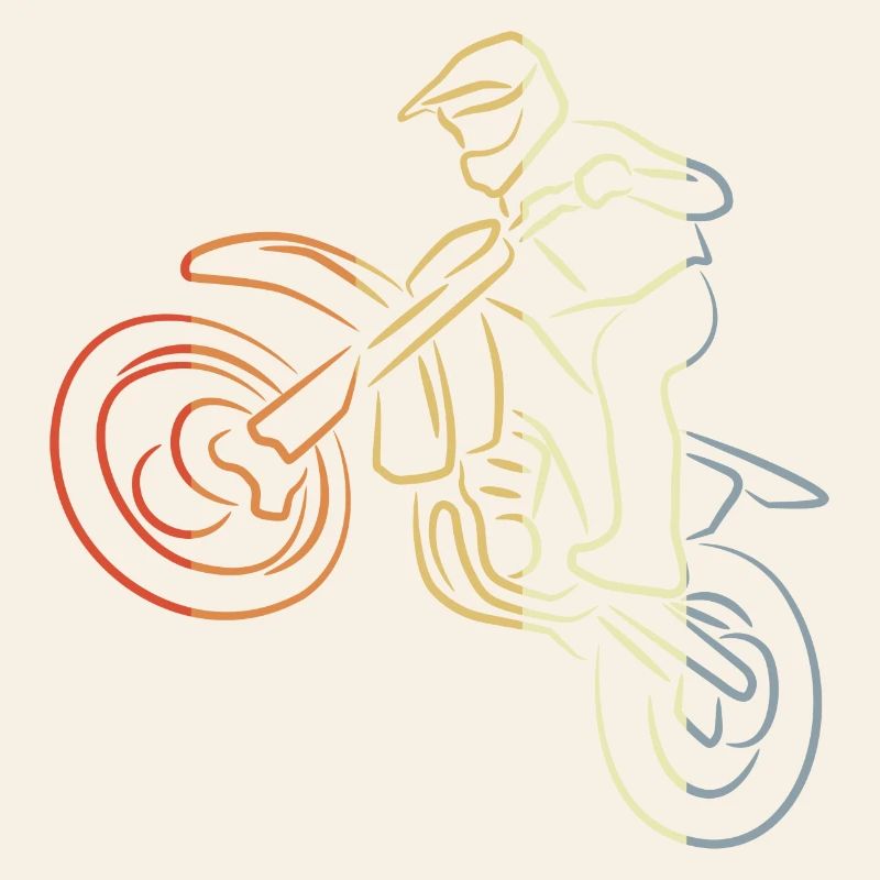 Motocross Line Drawing