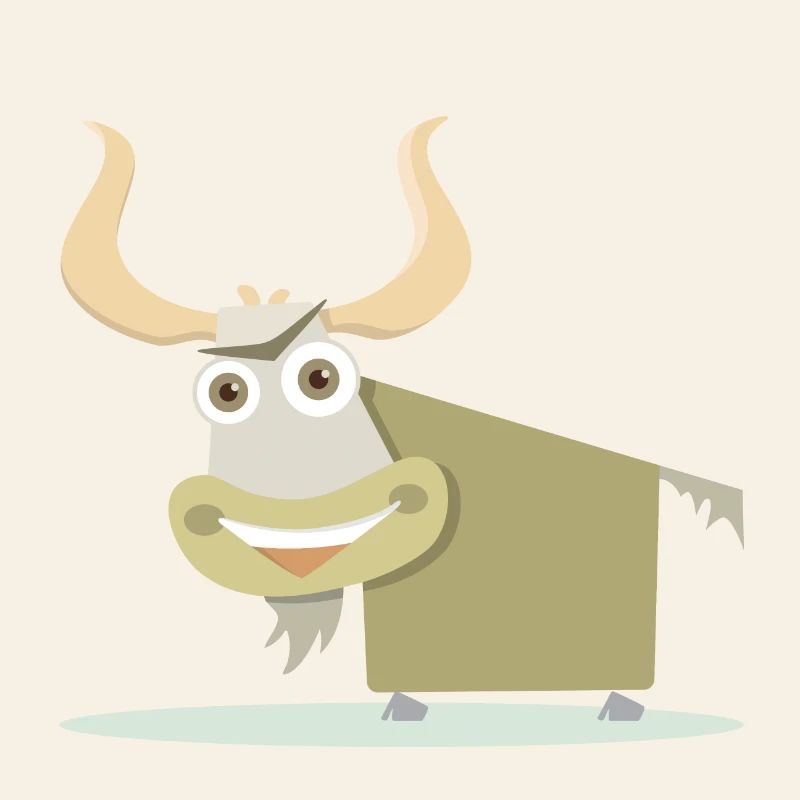 Illustration joyeuse d’une vache tibétaine.