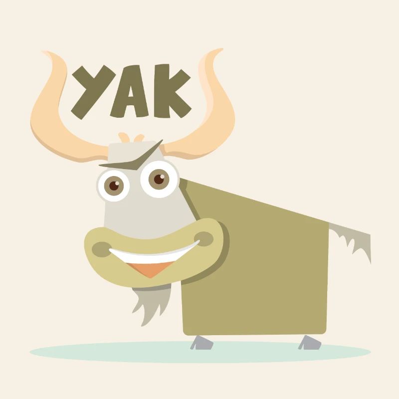 Illustration joyeuse et colorée d’un yak