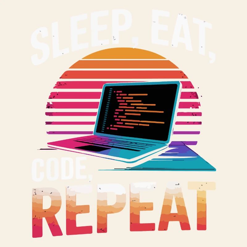 Schlaf Essen Code Wiederholen Geschenk Programmierer Entwickler