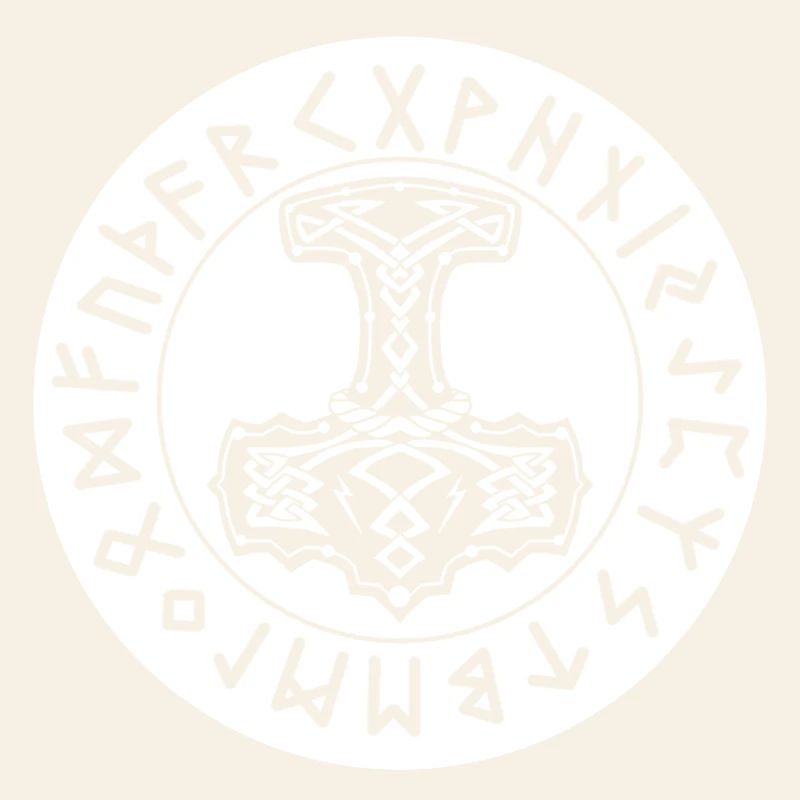 Mjöllnir circle runes white