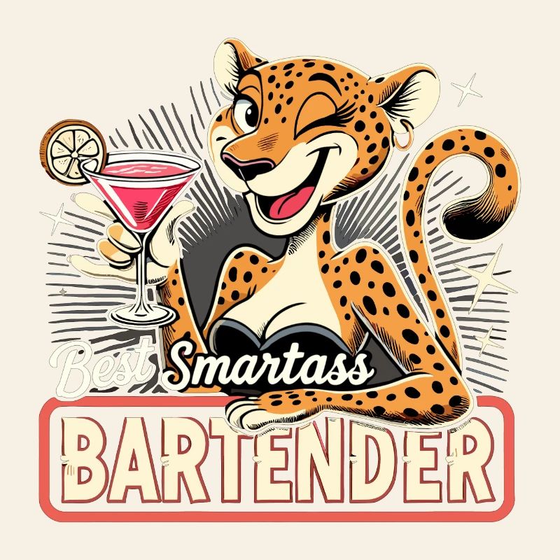 Bartender Barwoman Leopard Leopard Gift