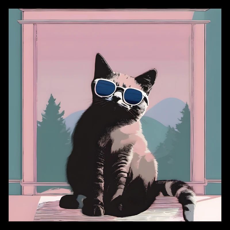 Chat au look rétro d’été