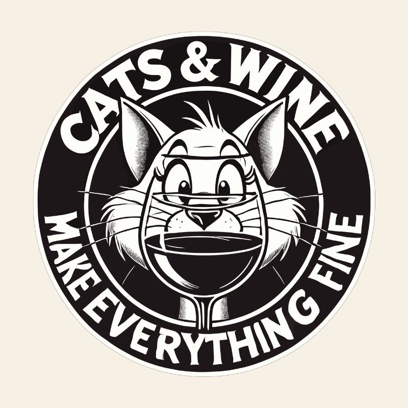 Cats and wine make everything fine funny gift