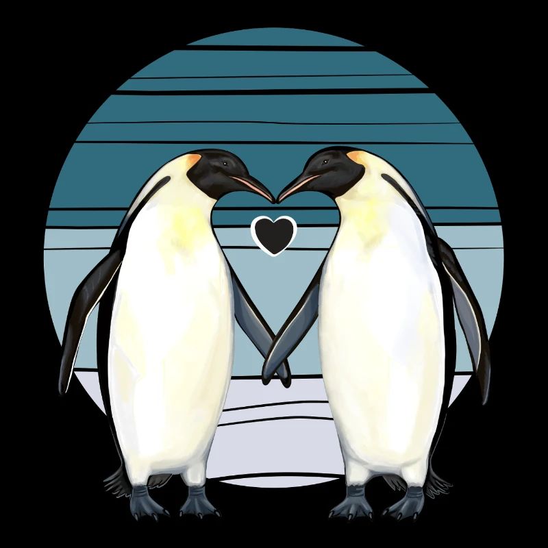 Valentinstag - Pinguin Liebe mit Herz