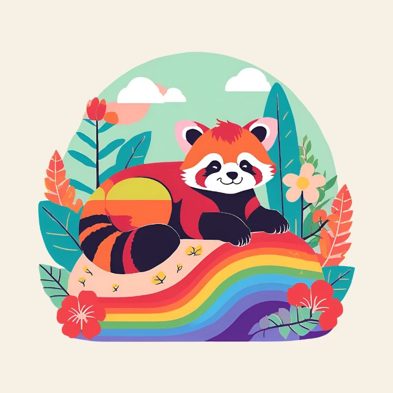 Regenbogenpanda in Ruhe