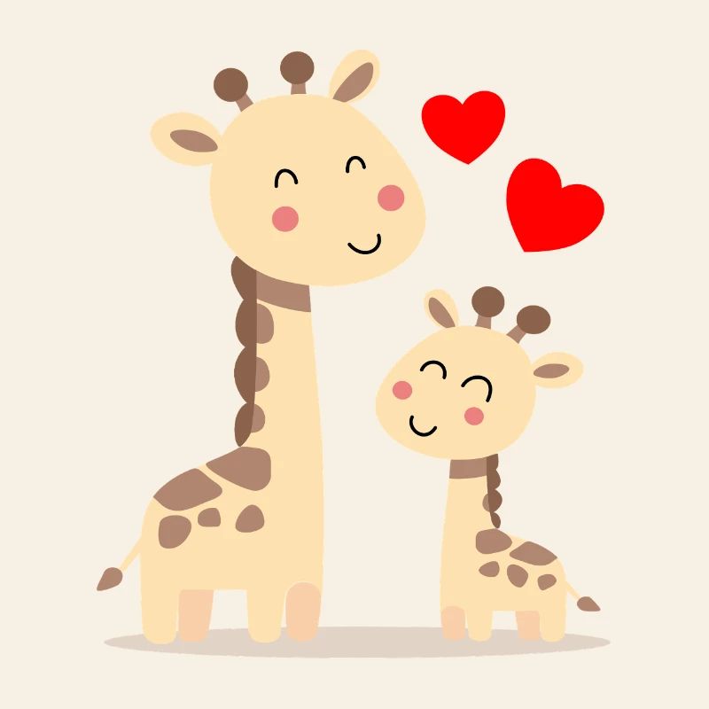 Baby Giraffe mit Mami Giraffe