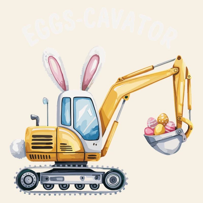 Eggs-cavator Easter excavator with bunny ears