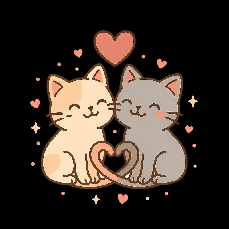 Chat d’amour ludique dans le design du cœur