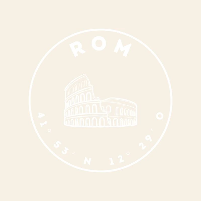 Rome with Colosseum and coordinates