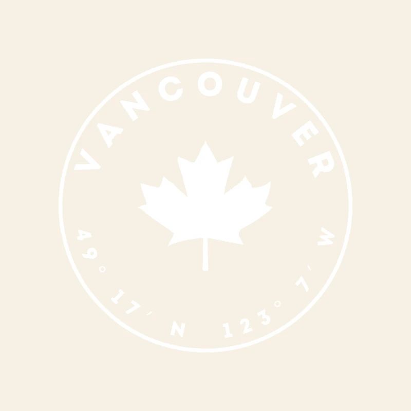 Vancouver with Maple Leaf and Coordinates