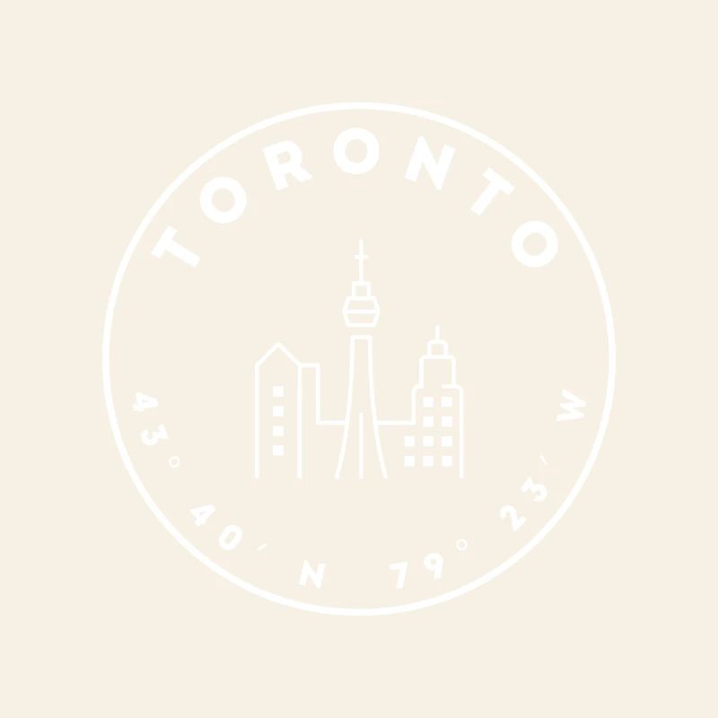 Toronto with skyline and coordinates