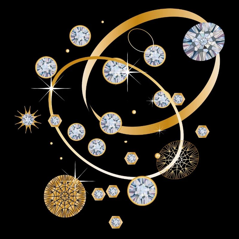 Diamanten-Konstellation in goldenen Bahnen