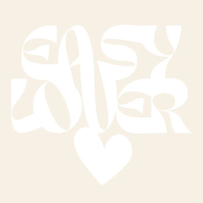 Typographie abstraite Love Heart