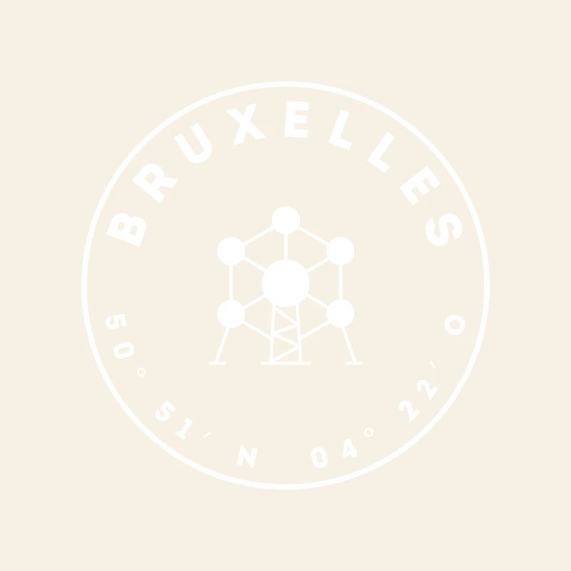 Brussels with Atomium and coordinates
