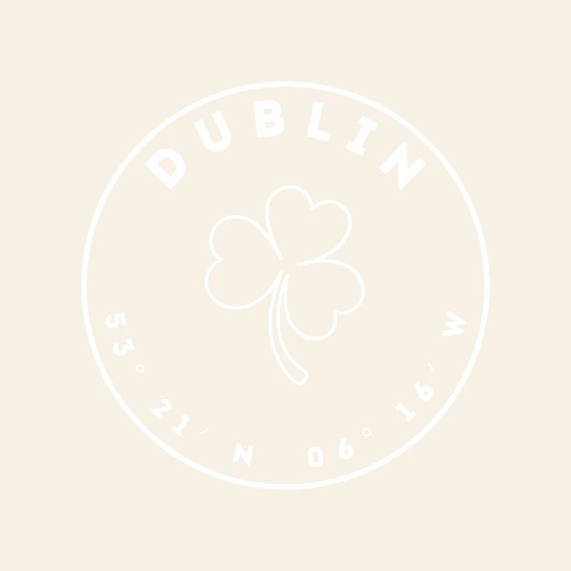 Dublin avec trèfle et coordonnées
