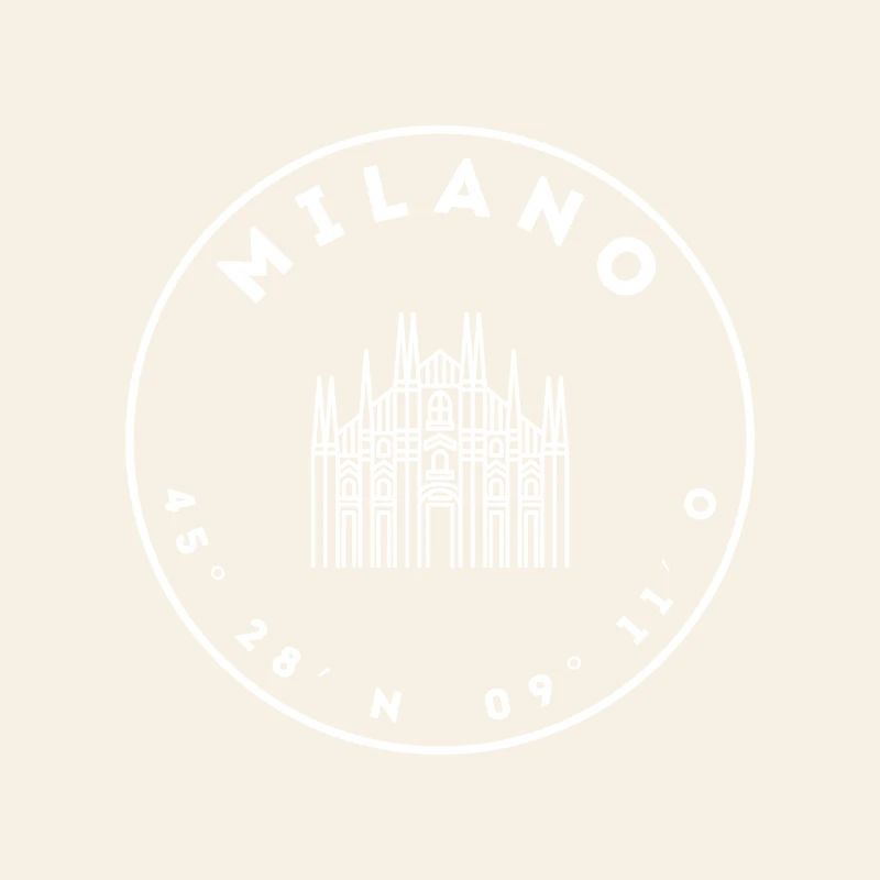 Milan with Duomo and coordinates
