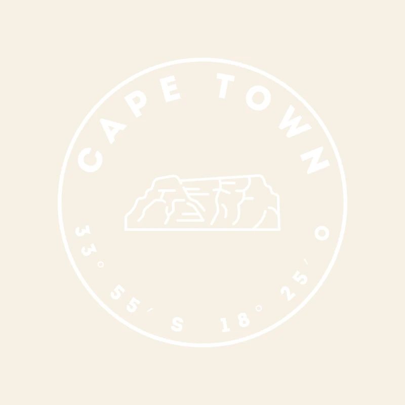 Cape Town with Table Mountain and coordinates