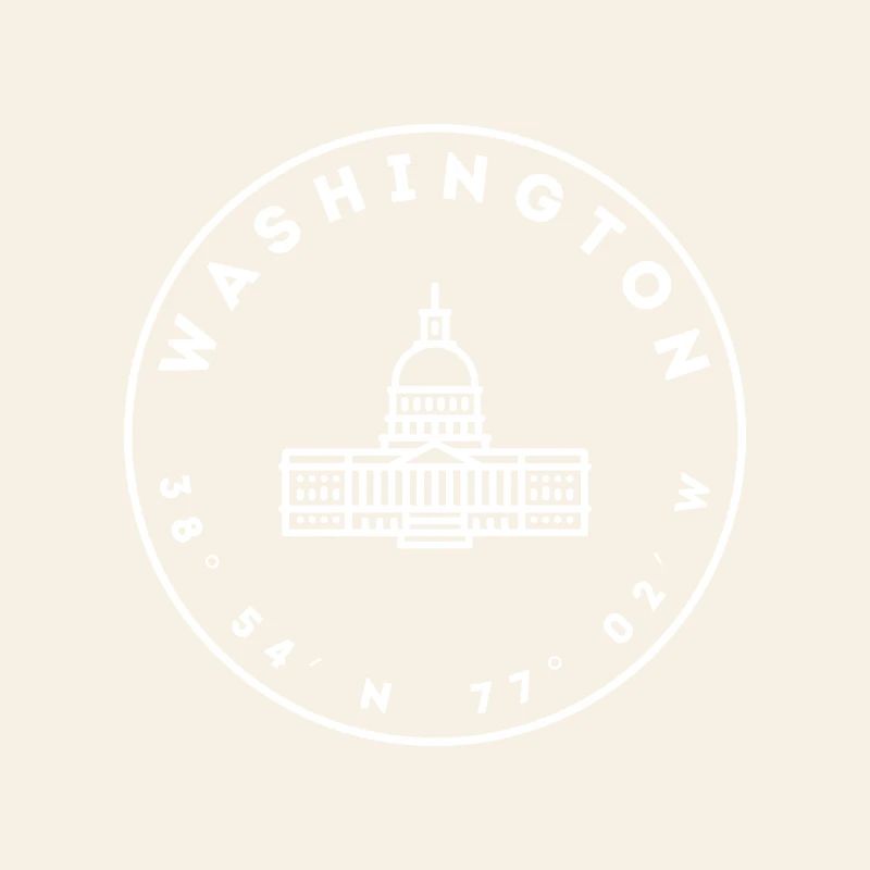 Washington DC with Capitol and coordinates