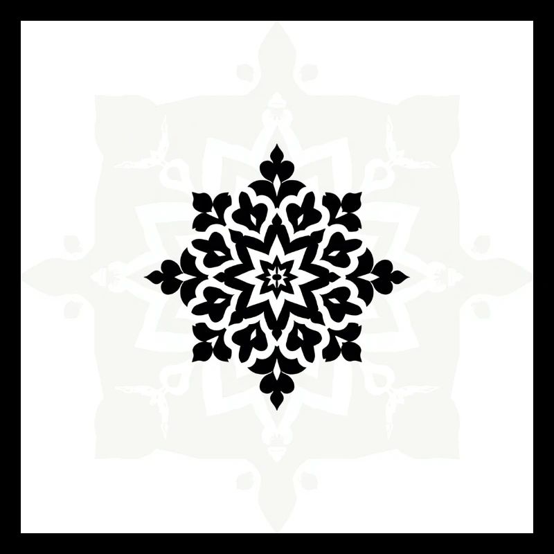 Intricate Black and White Mandala Pattern
