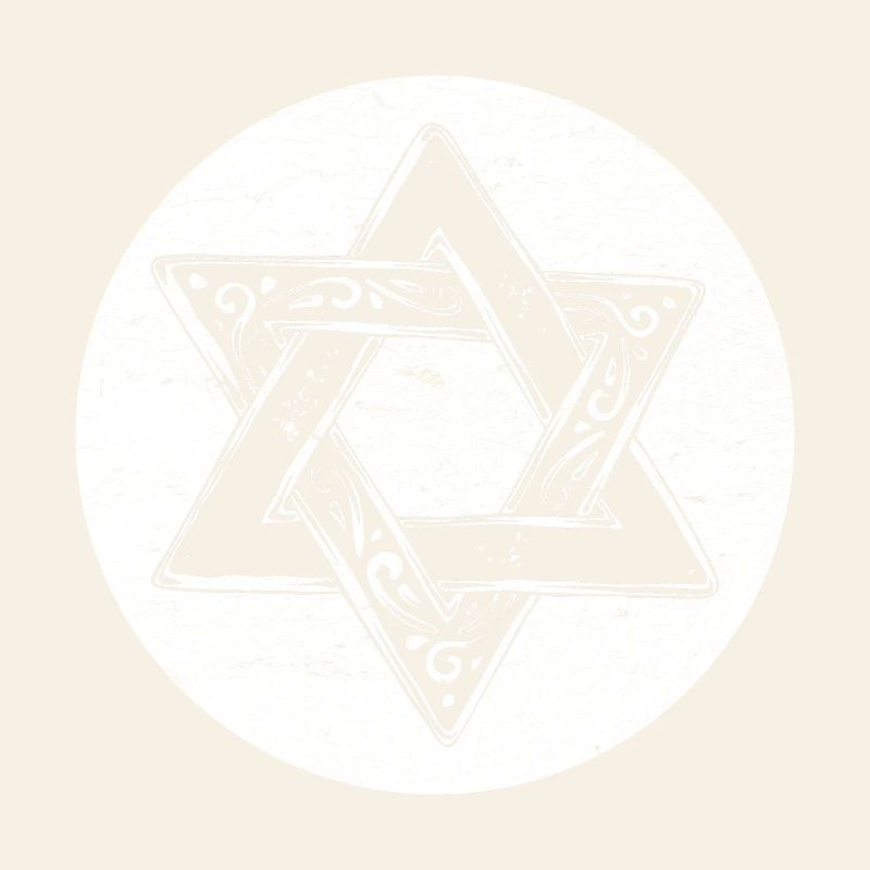 Étoile de David ornée en cercle blanc