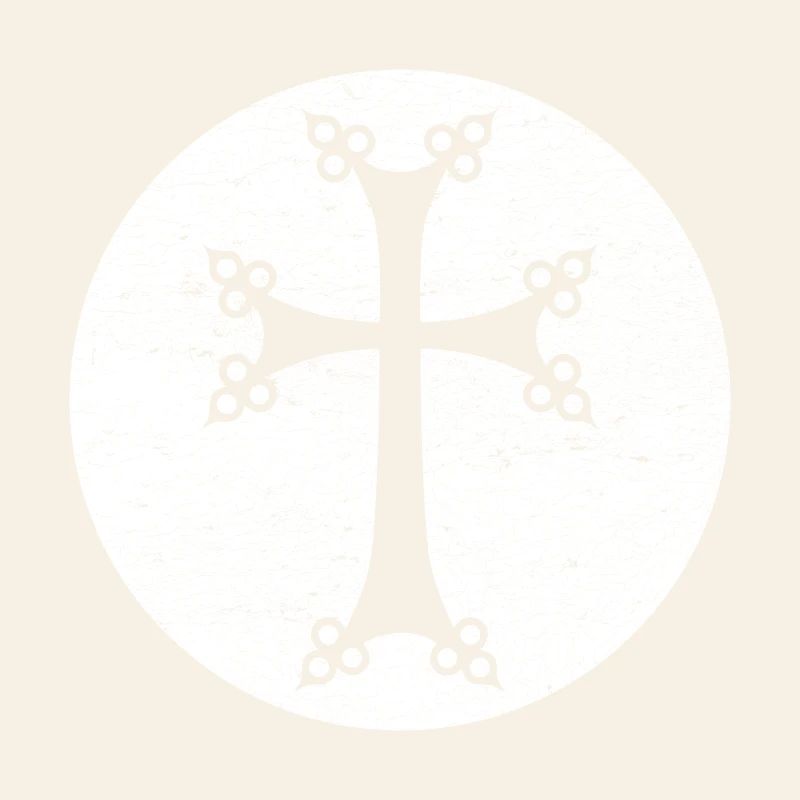 Stylized Armenian Cross in White Circle