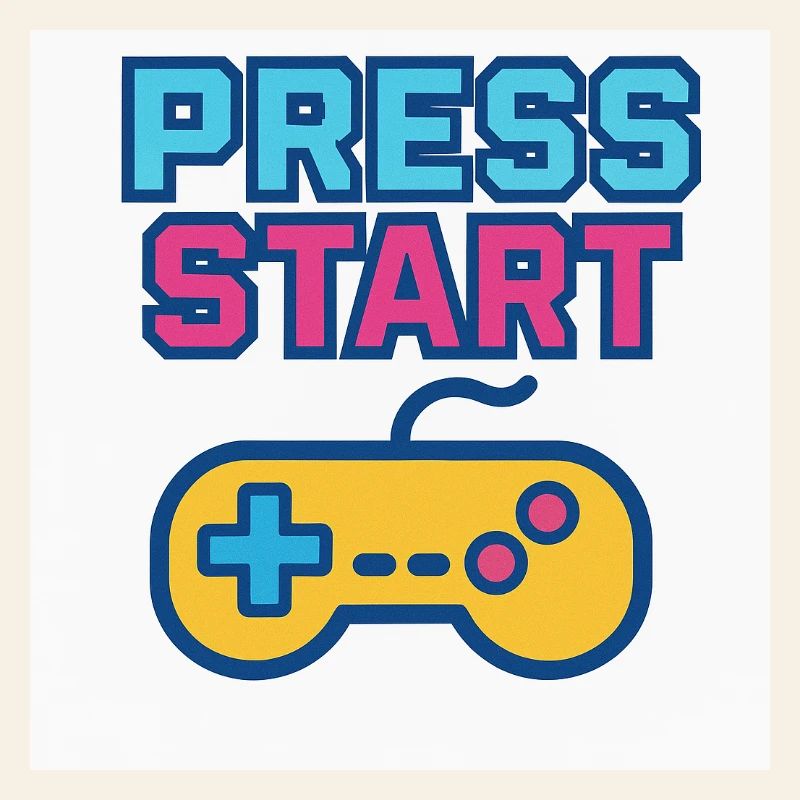 Press Start Gaming Graphics Vintage
