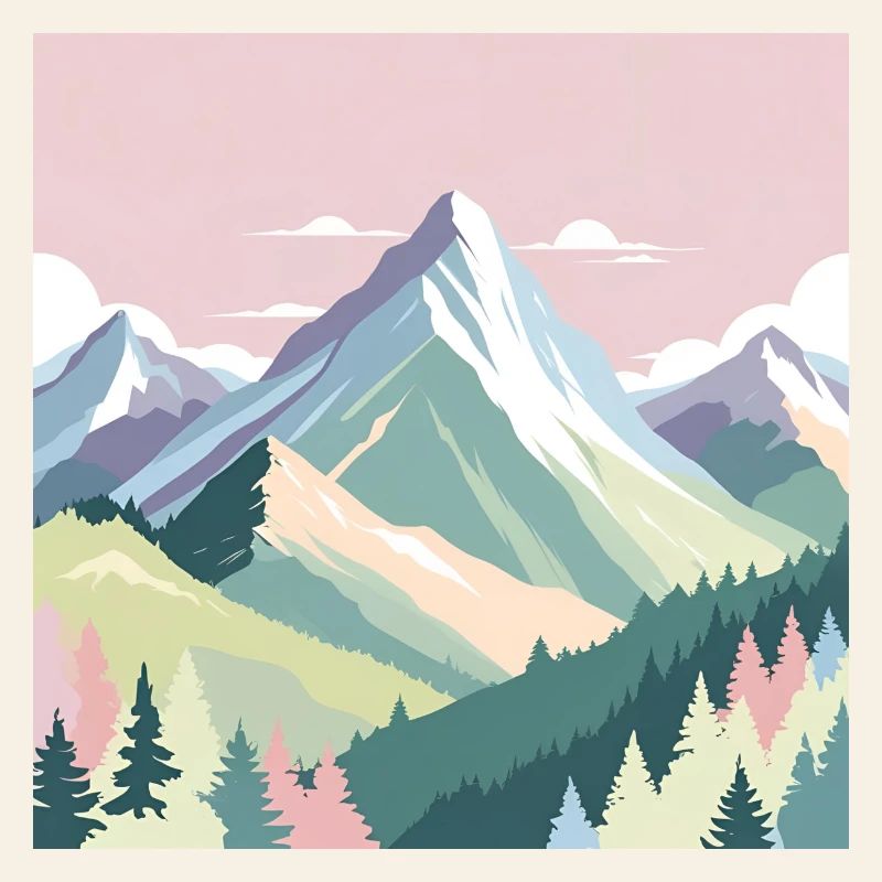 Abstrakte Berglandschaft mit Pastellfarben