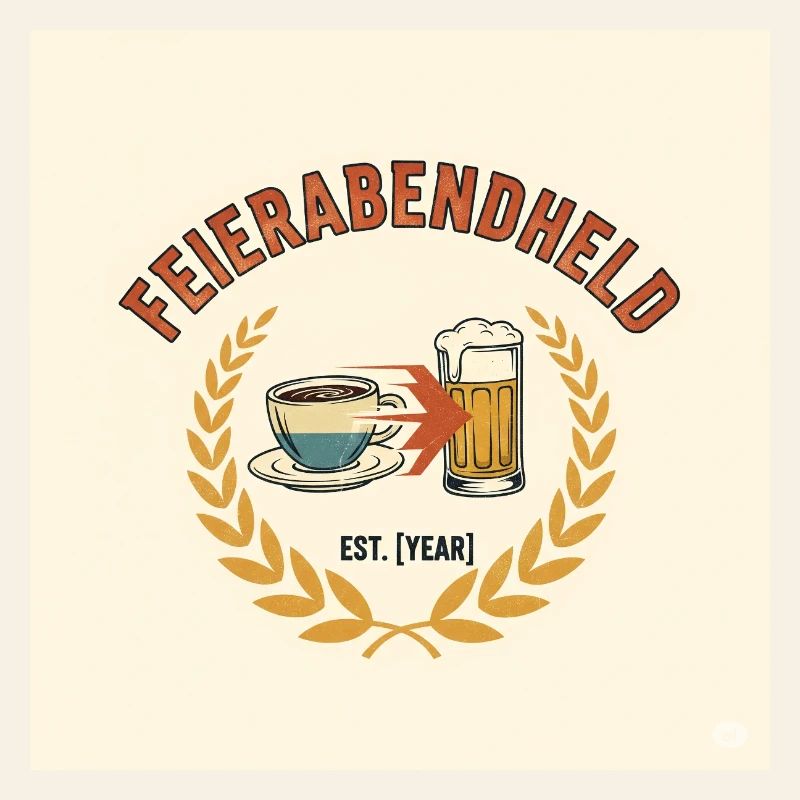 Feierabendheld Kaffeetasse & Bierglas Design